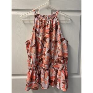 Nine West Peach, Purple Brown Tank Blouse XL